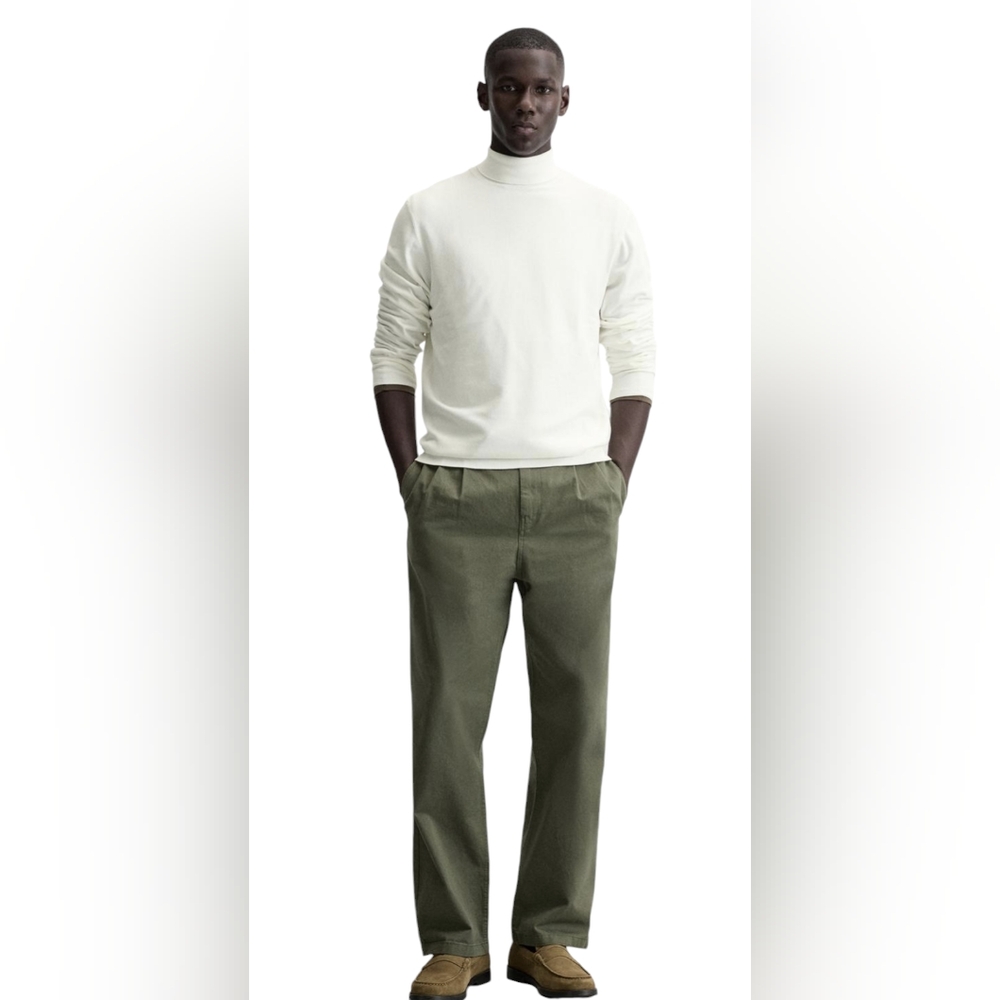 Zara Men's White Turtleneck Size L NWT